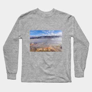 Steaming Colorful Landscape in Yellowstone Long Sleeve T-Shirt